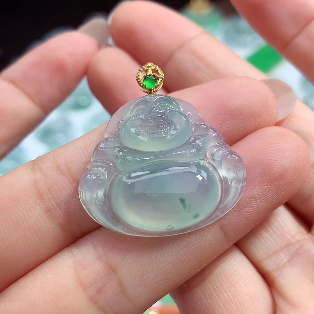 翡翠未镶嵌颈饰佛公