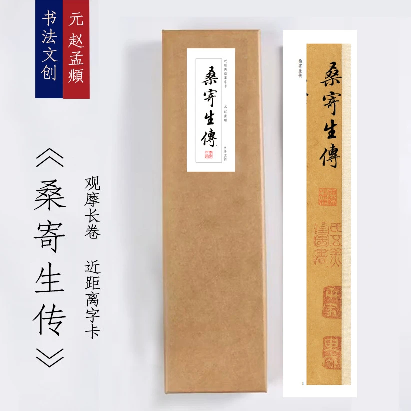 元赵孟頫桑寄生传《桑寄生传》毛笔书法近距离临摹描红字帖练字卡