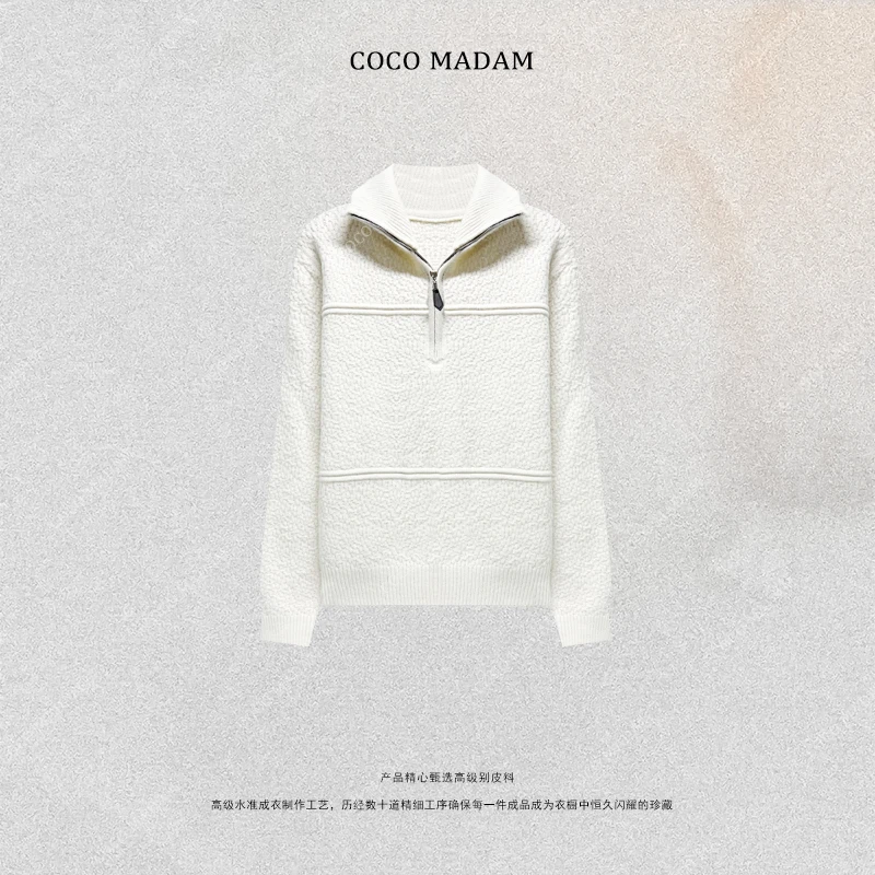 NIUNIU ·T-2056 半拉链高领羊绒毛织衫套头加厚上衣