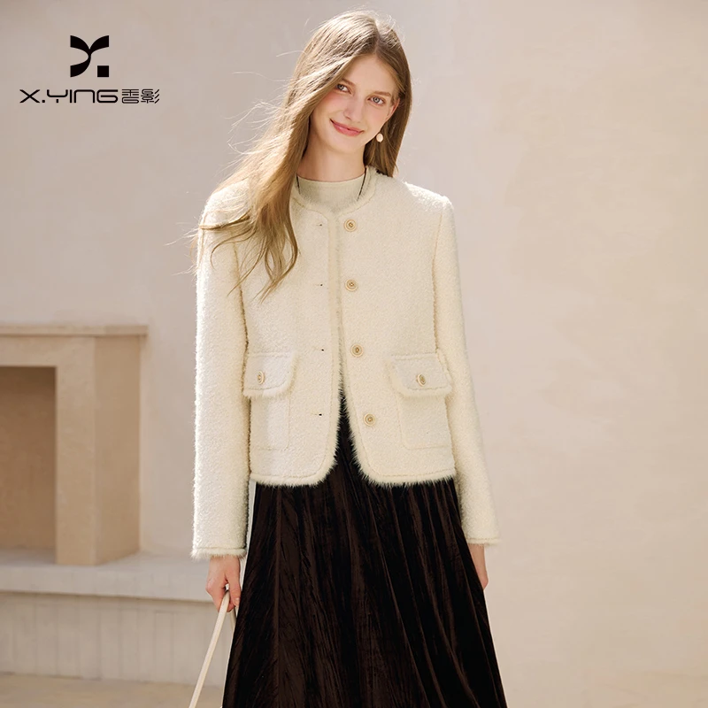 【CC王专属】F85W015短外套香影小香风毛呢外套女短款冬季新款含