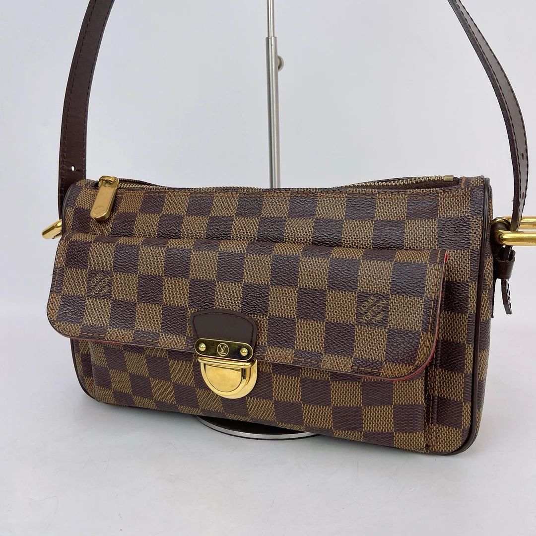 95新 LouisVuitton/路易威登 LV棕色棋盘格单肩包VI1170底25 J697