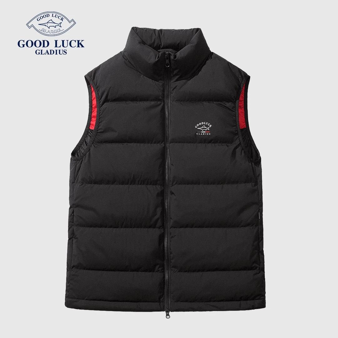 德鲨鲨鱼羽绒马甲秋冬新款85鸭绒户外休闲立领保暖上衣-Y2T46920