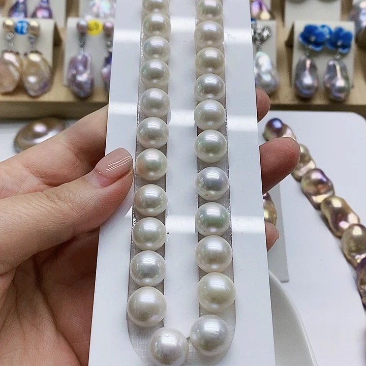 银S925镶嵌淡水珍珠耳饰盈