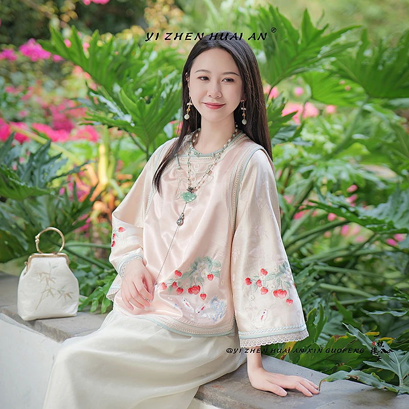 一枕槐安·【草莓兔马甲】新中式日常风文艺日常中式汉元素夏季马甲