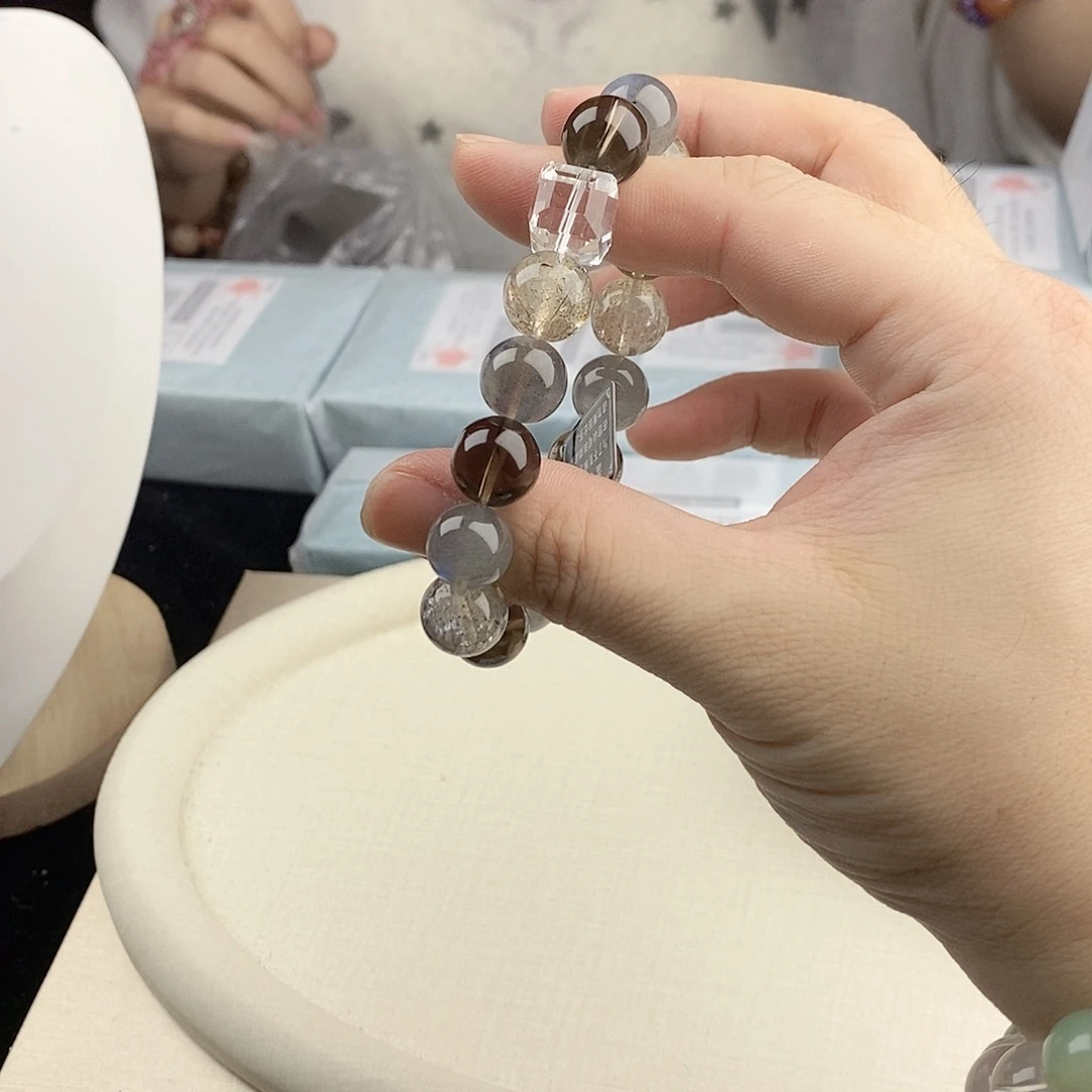 银S925镀金镶嵌水晶手链