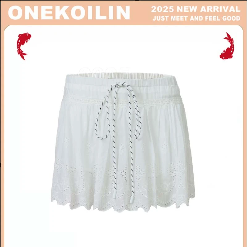 OneKoilin“miu系高智”重磅镂空刺绣撞色半裙 MXGZ