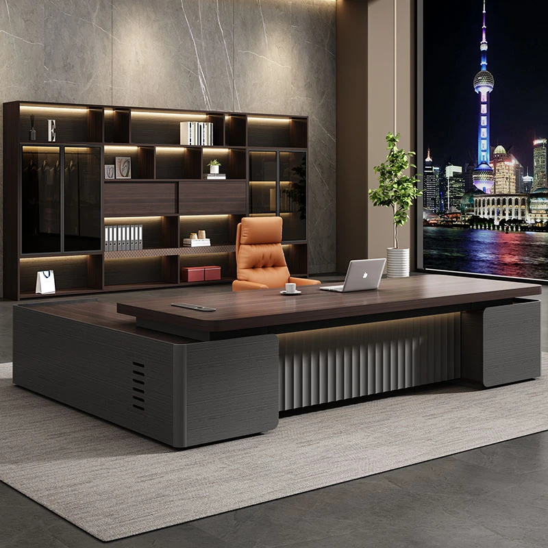 金鸾老板桌办公桌简约现代办公室总裁桌大班台总经理主管办公桌