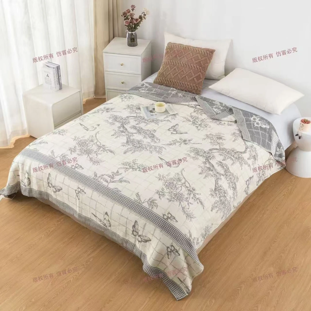 【蝶上枝头】200*230cm私人订制雨露汉麻凉席床盖