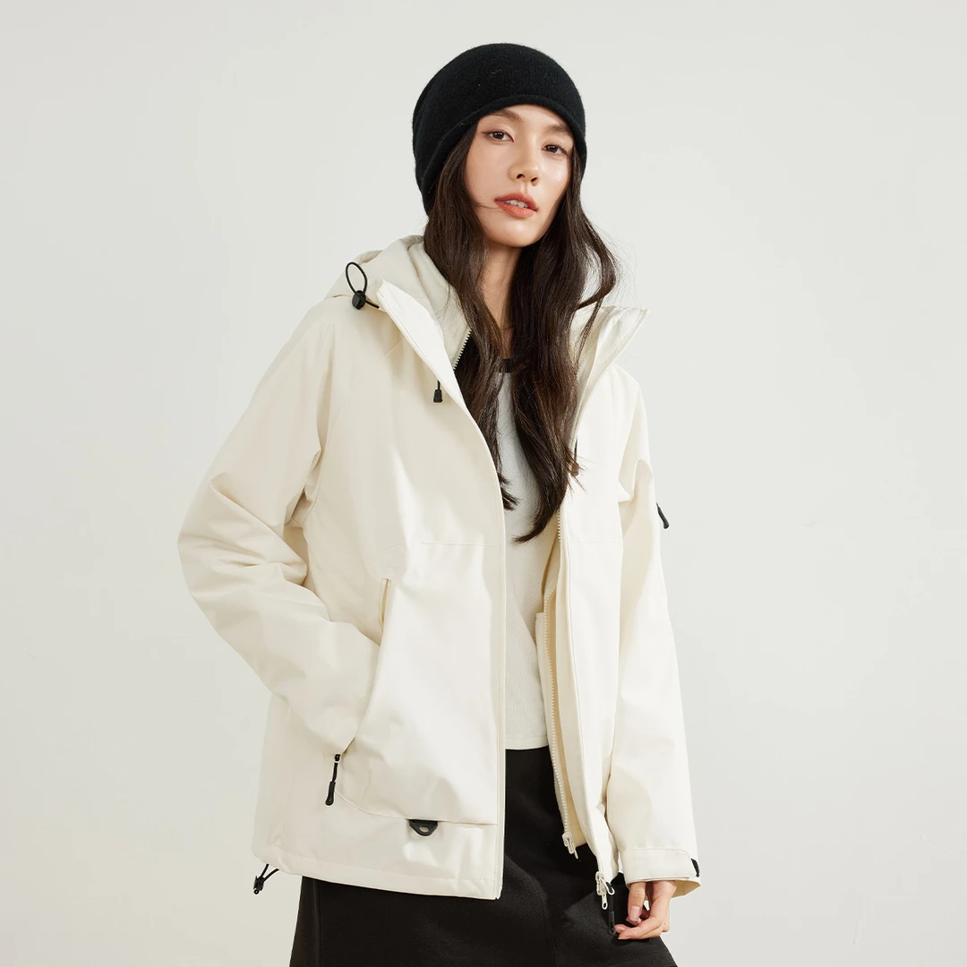 茵曼秋冬三合一冲锋工装夹克25年新款户外休闲运动保暖登山两件套