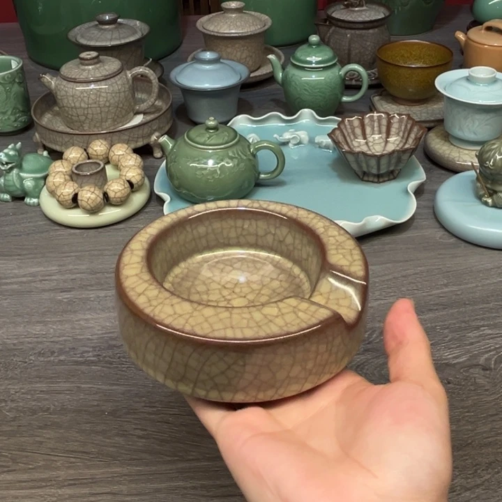 蒋加宝 传世哥窑 雪茄缸