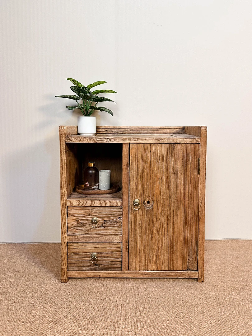 餐边柜茶水柜复古风简约茶边柜客厅单门烧水柜置物家用