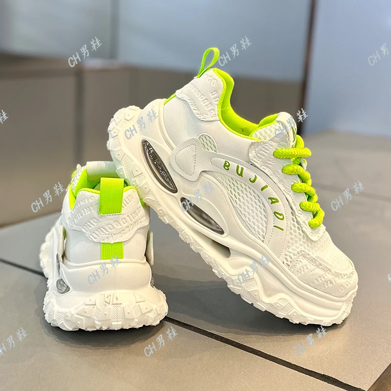 欧洲站男鞋2025年秋季新款时尚厚底舒适百搭气垫潮流款男士休闲鞋