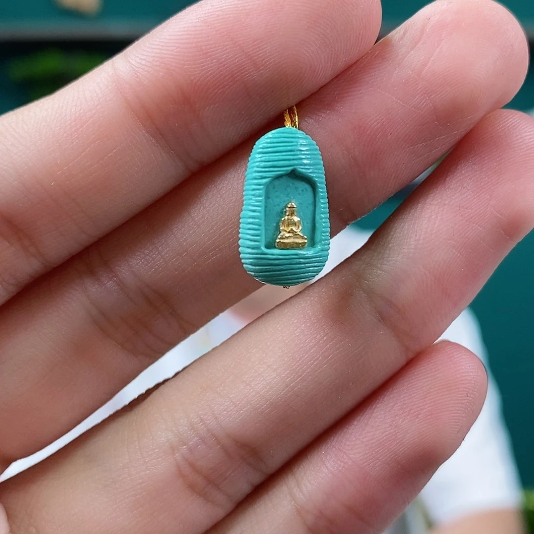 18K金镶嵌绿松石珠宝奇石