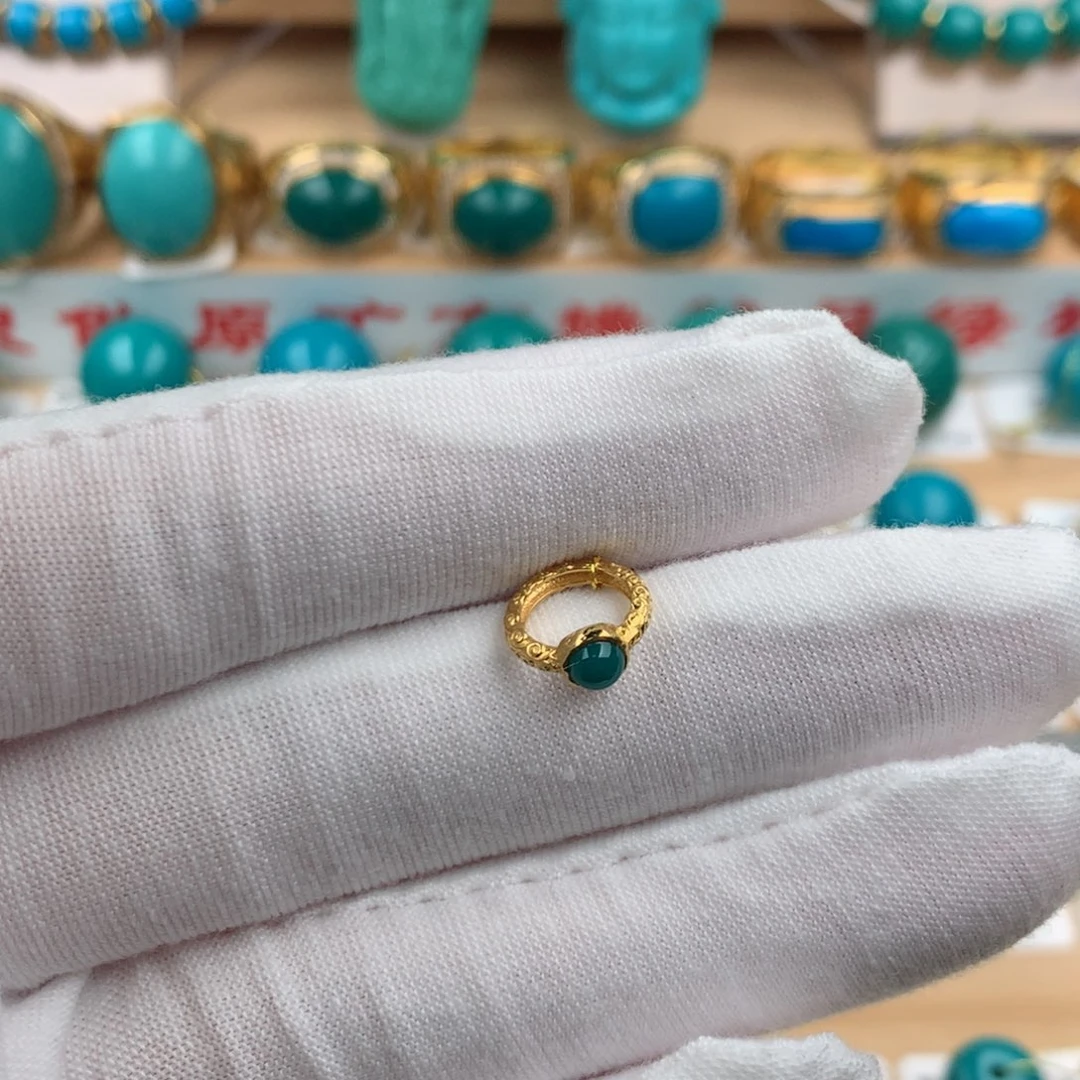 18K金镶嵌绿松石配饰