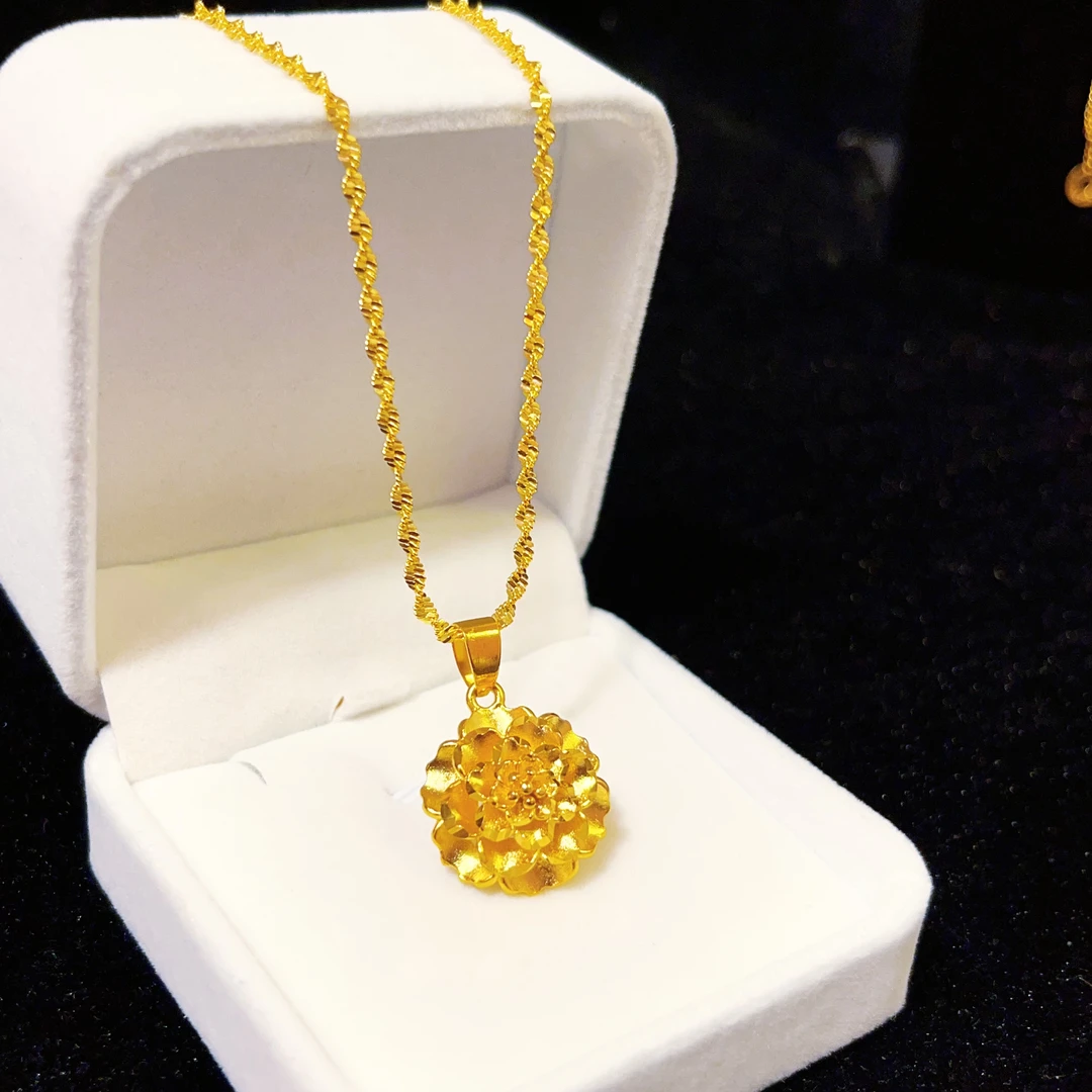 铜合金吊坠 经典牡丹花项链精美时尚花朵吊坠项链气质百搭0020