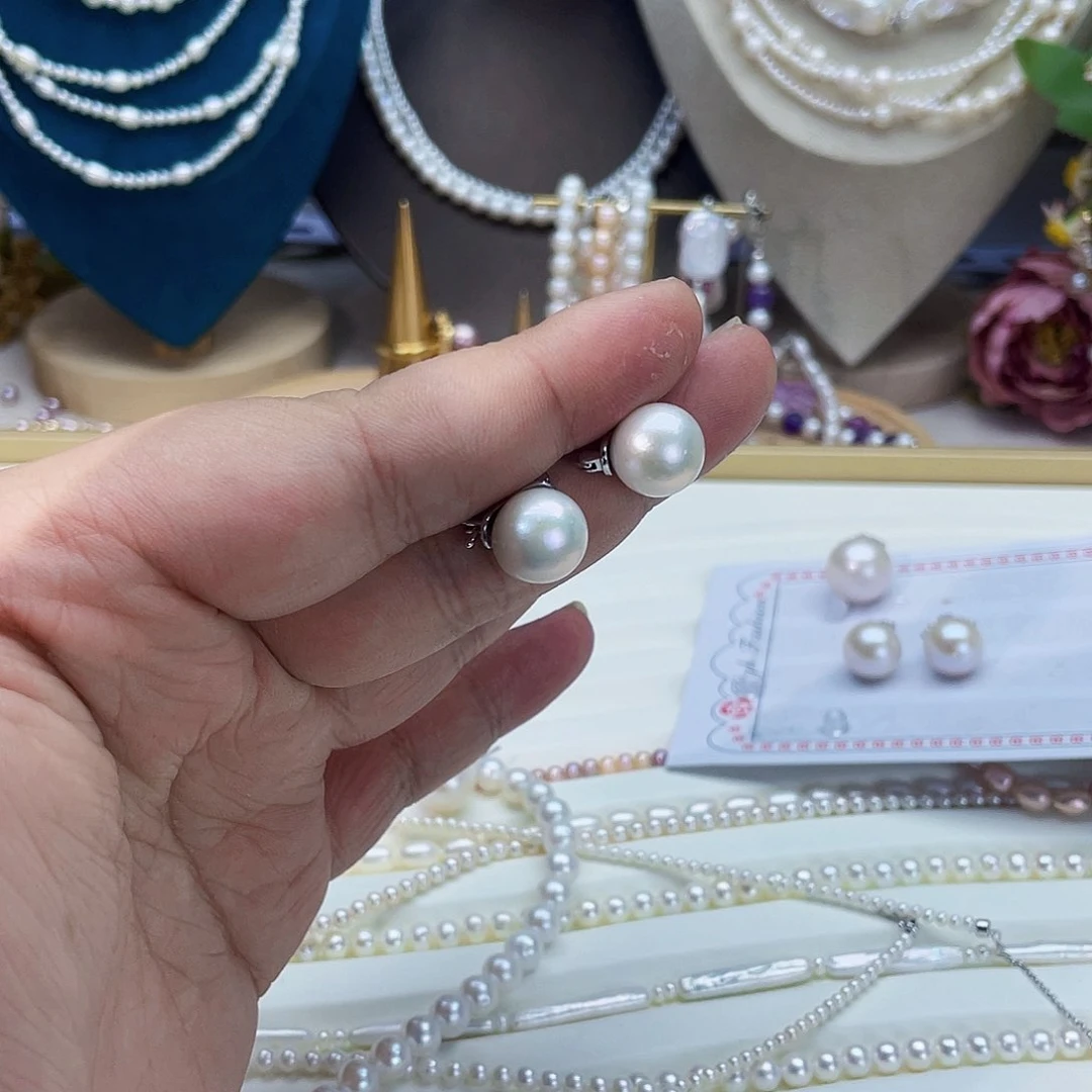 淡水珍珠耳饰合金