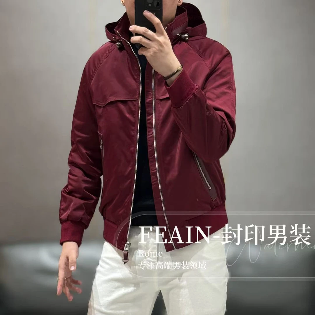 高端男士索罗那活页设计连帽可拆卸加棉夹克8167