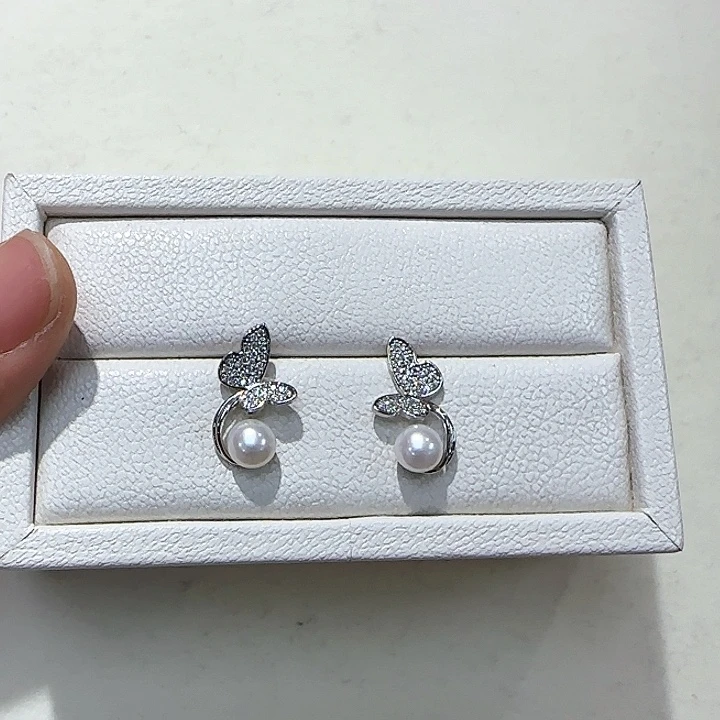 合金淡水珍珠耳饰