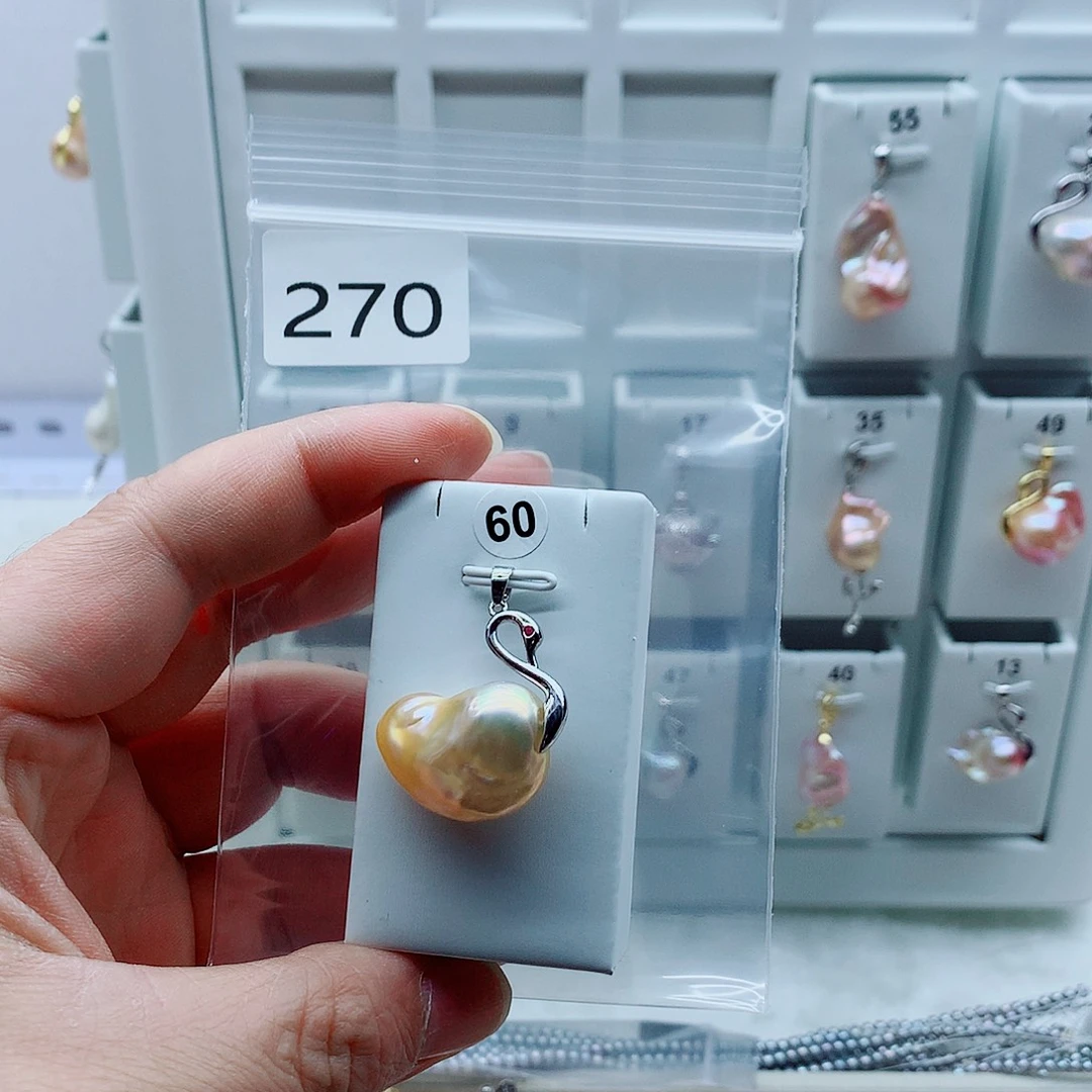 合金吊坠(不含链)淡水珍珠