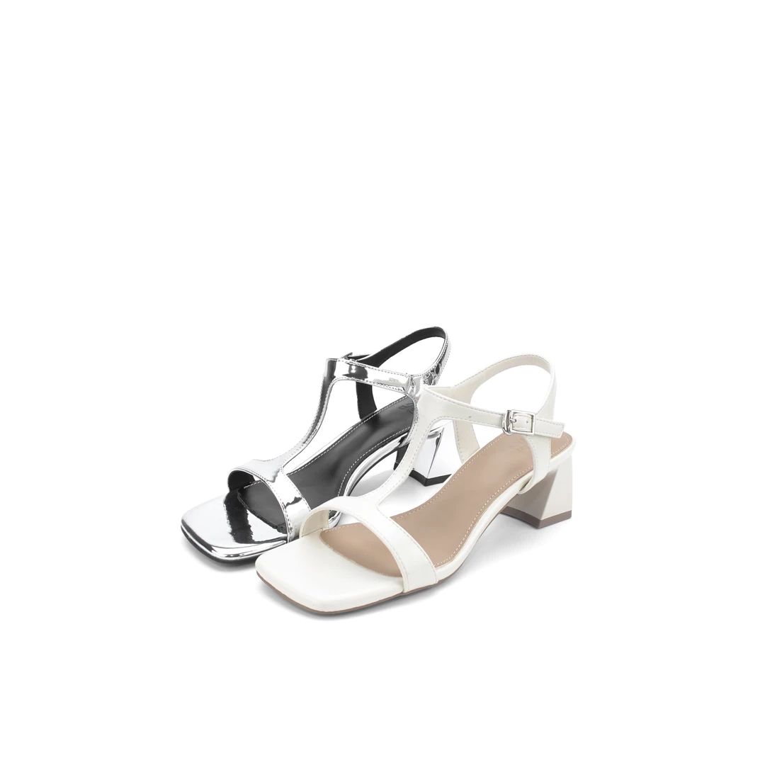 【蓓蕾大放价】夏季方头气质粗跟高跟鞋凉鞋D70968-1