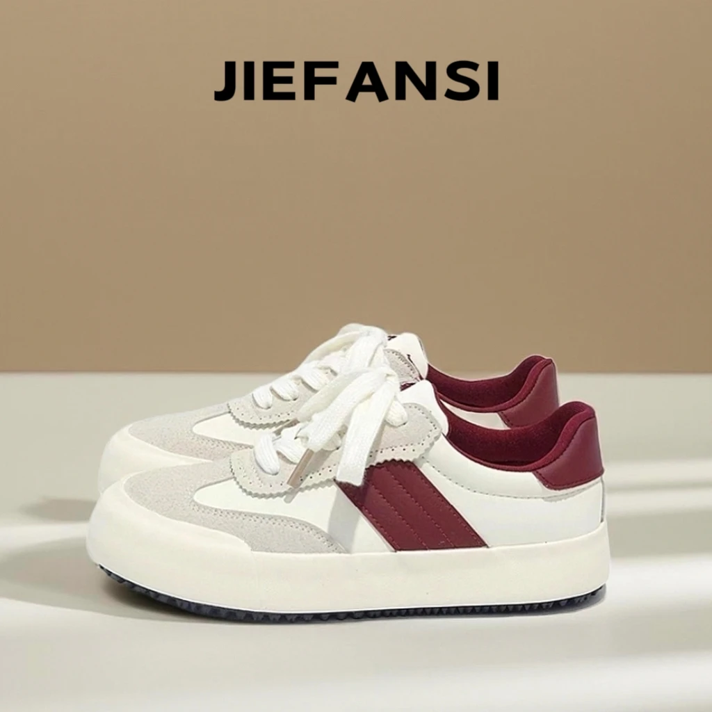 2025秋季新款女生板鞋时尚休闲德训鞋舒适厚底复古百搭防滑小白鞋