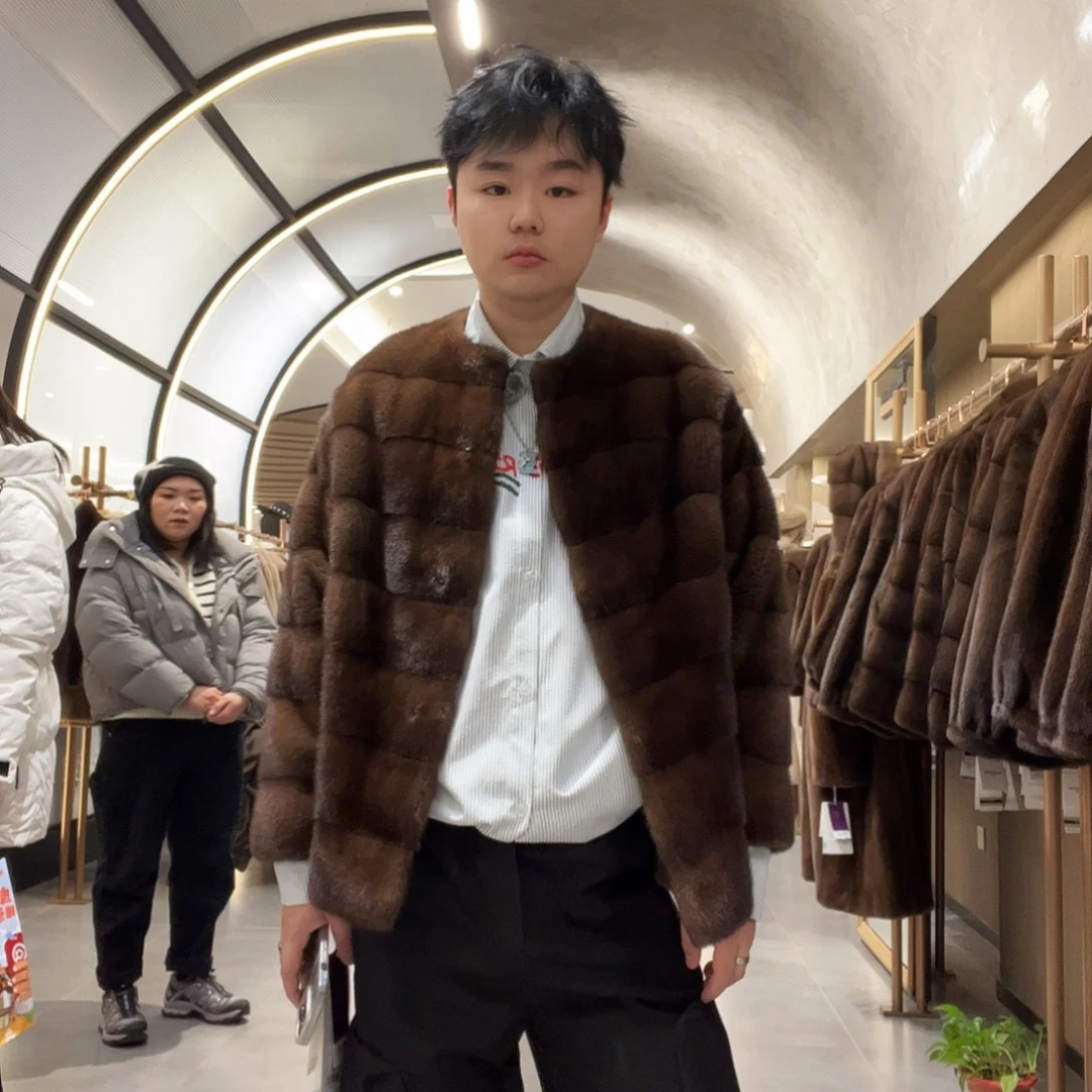 不***妈662402咖啡原色水貂外套