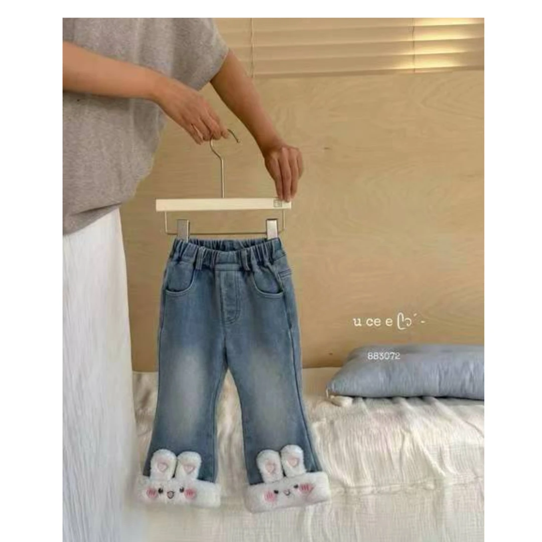 敏敏”2025秋冬加绒喇叭裤小兔883072