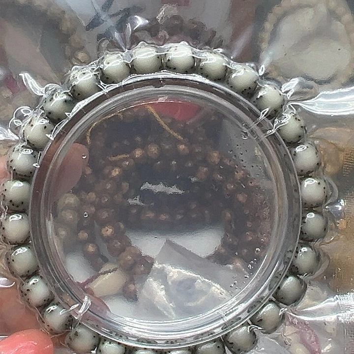 手串星月菩提石玉料7/8双留白