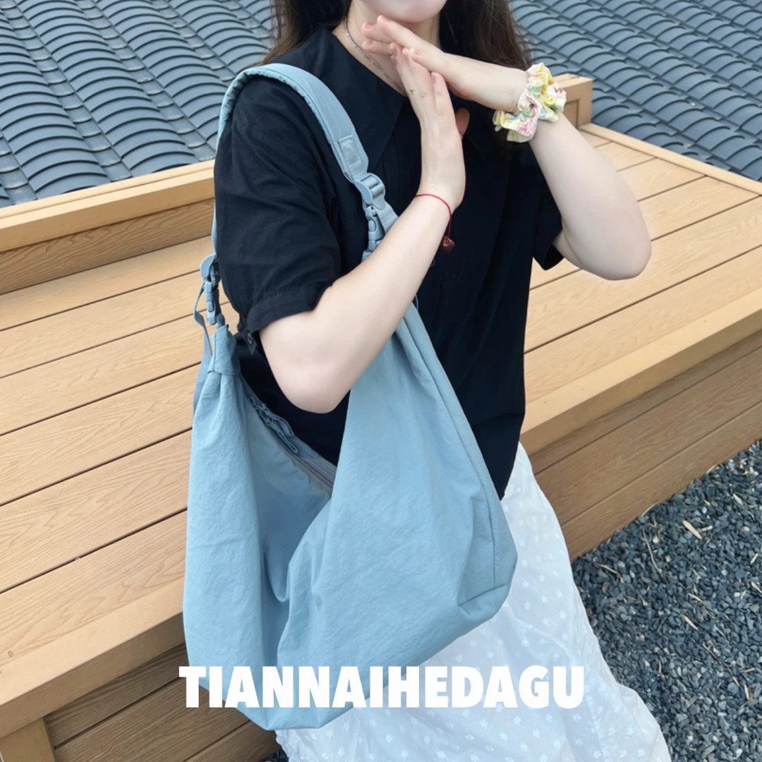 小海浪文艺单肩包斜挎手拎包肩带可拆卸 简约女士休闲百搭包包