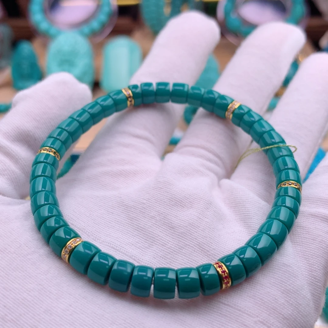 绿松石珠宝奇石18K金镶嵌