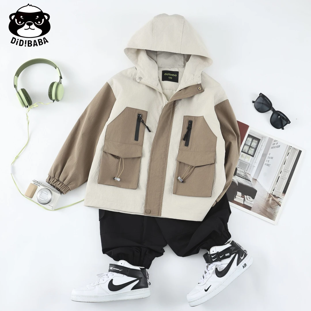 DIDIBABA/滴滴巴巴儿童户外洋气休闲拼接中大童外套DCY51073