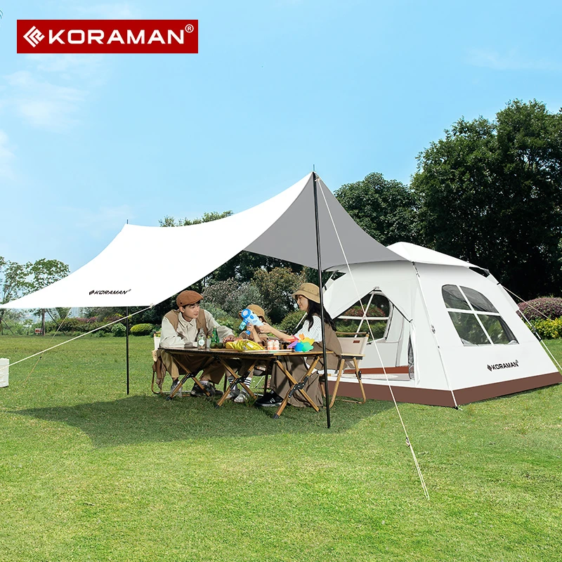 春游亲子户外帐篷露营草地酷然天幕帐篷