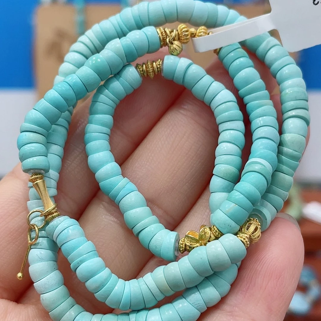 绿松石18K金镶嵌珠宝奇石