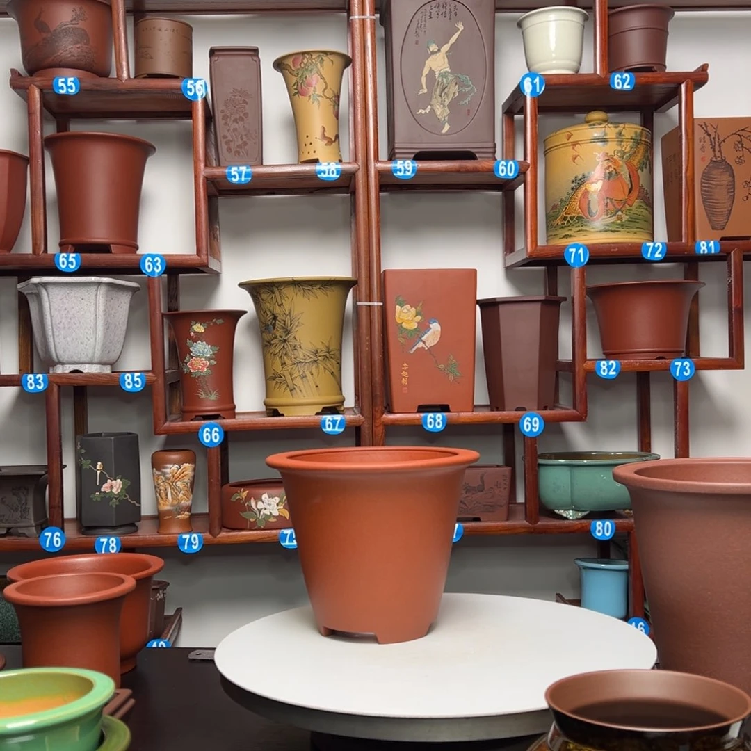 紫砂花盆没**弹圆斗花盆