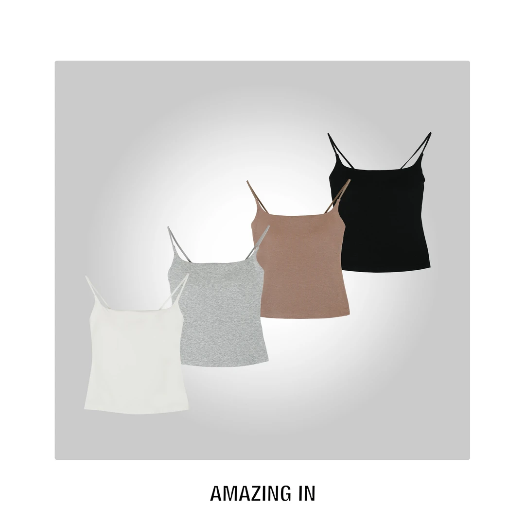 AMAZING IN | 50支长绒棉 | 悬浮胸垫背心女 A250820-AI58CTT2505