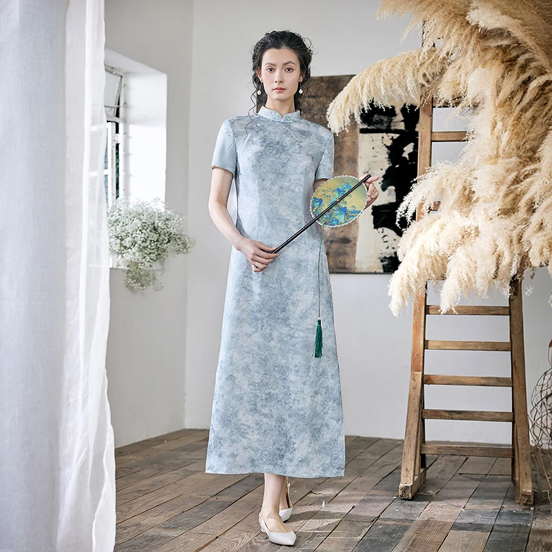 生活在左2025春季新品提花优雅国风修身连衣裙女夏季1951281款...