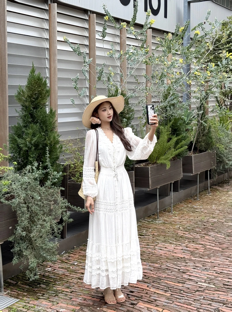 【Qian倩轻奢-Y25C9004系列合并】重磅桑蚕丝长款连衣裙