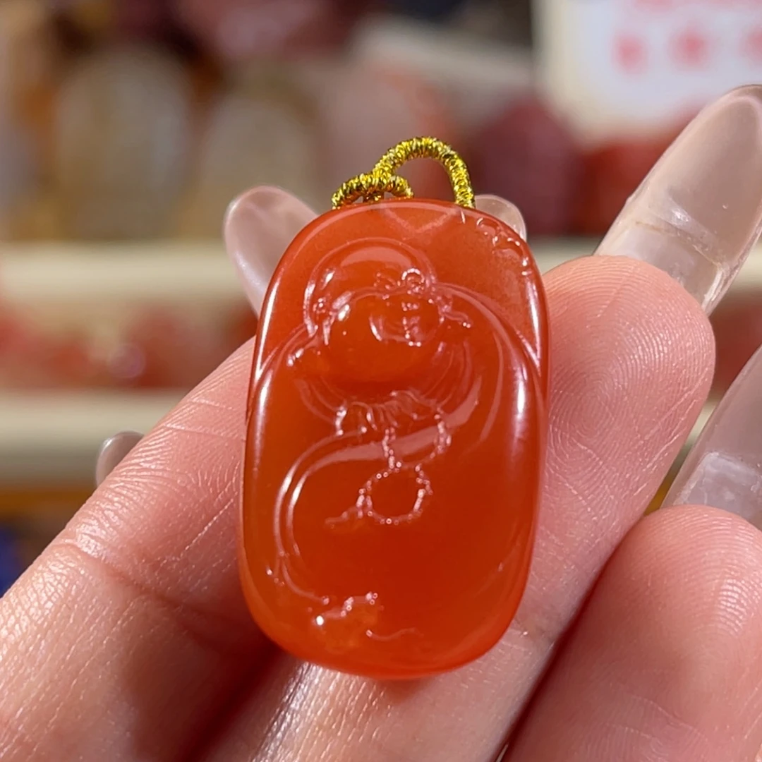 南红玛瑙未镶嵌福在眼前 16.6x26.6mm