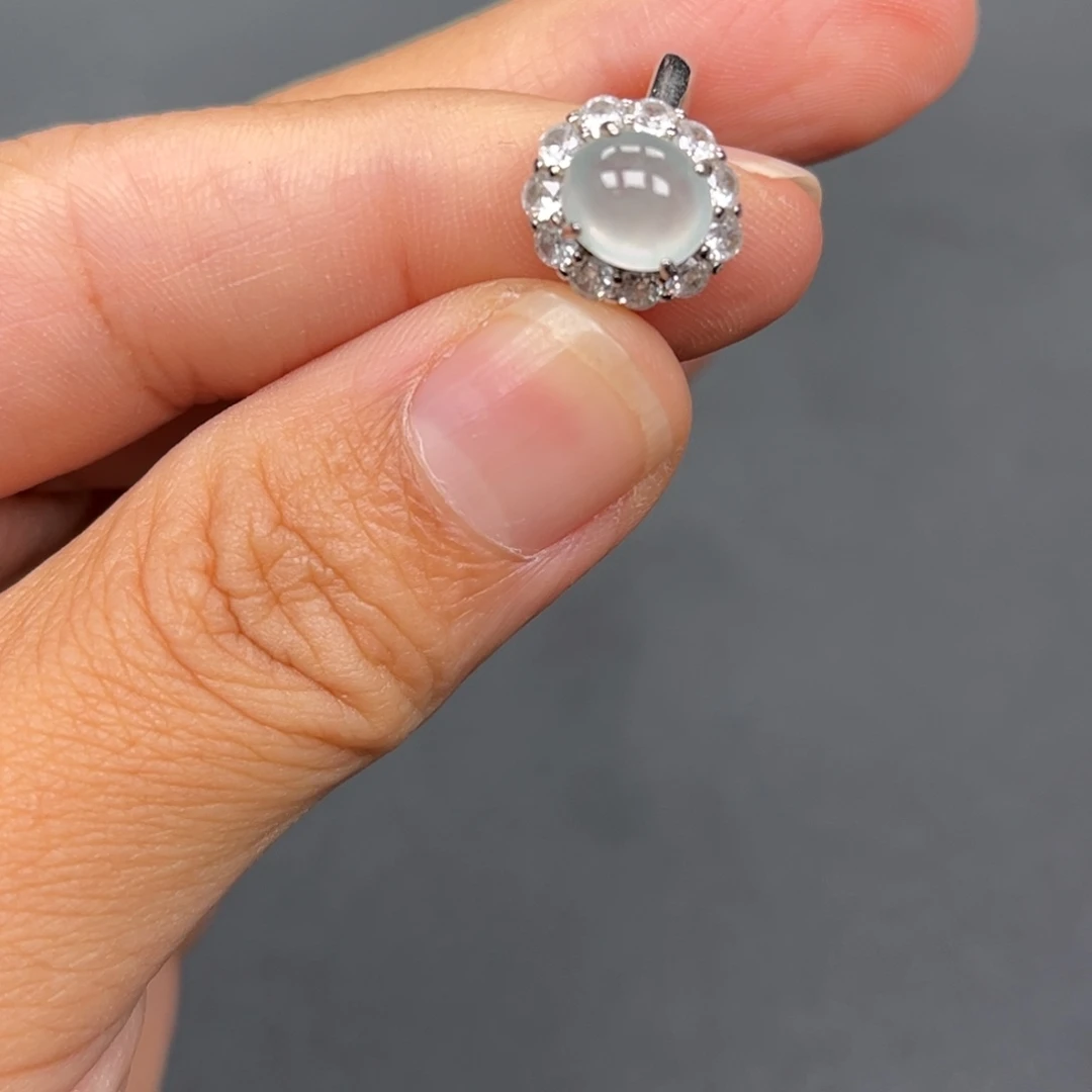 翡翠银S925镶嵌戒指