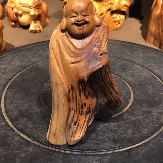柏木（崖柏）弥勒佛小摆件