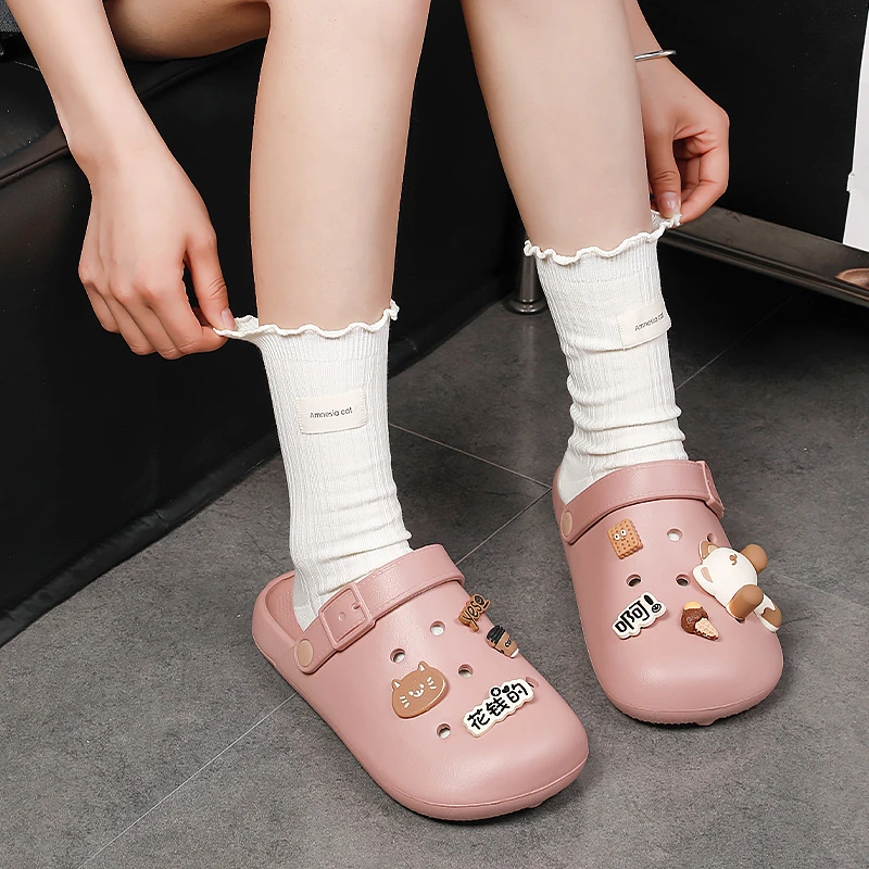 新款洞洞鞋夏天女士2025新款沙滩防滑不臭踩屎感包情侣凉拖鞋夏季