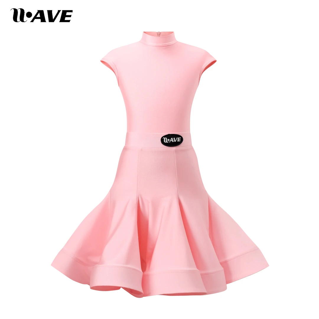 WAVE未午少儿高领连肩短袖分体规定服拉丁舞服国标舞儿童考试比赛