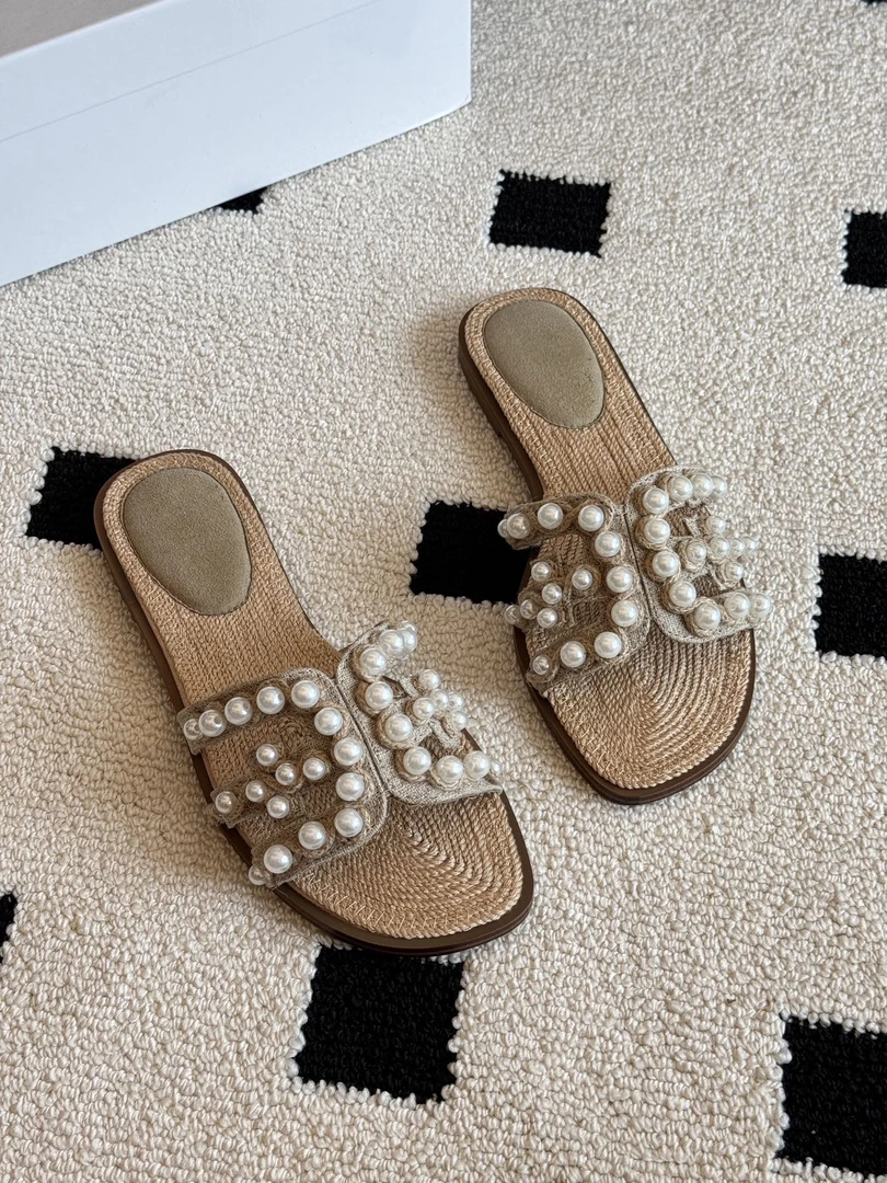 140露趾编织一字拖女士轻便凉拖包头韩版SAM 珍珠贝托珍珠BAY