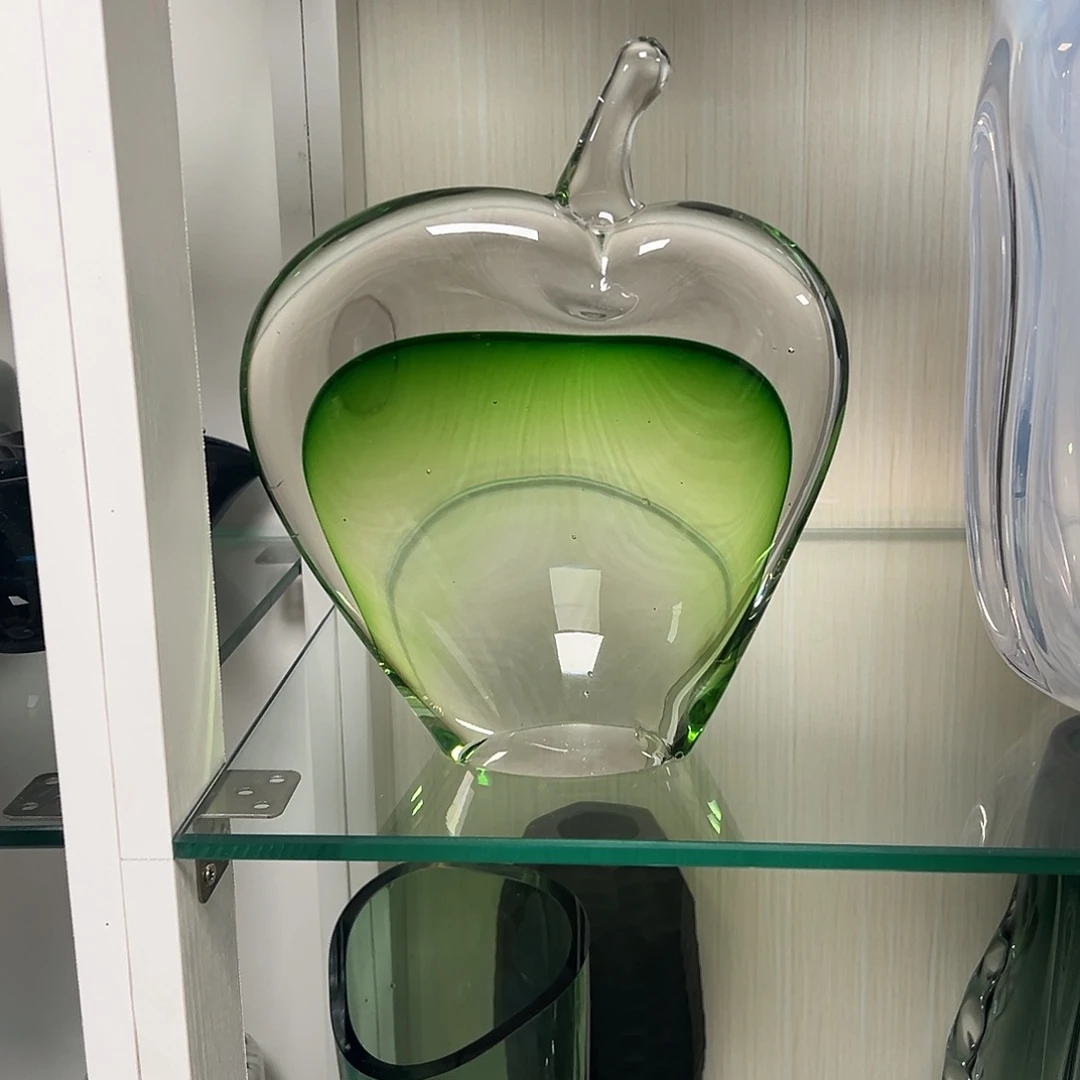 琉璃高24绿苹果琉璃摆件花器