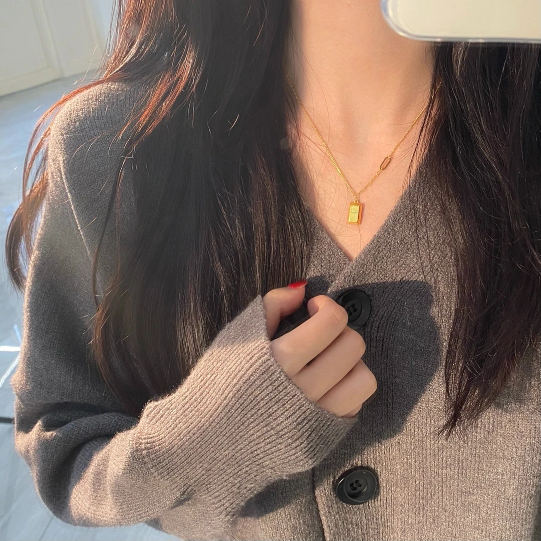 吊坠足银 16-1气质项链女暴富轻奢吊坠小众锁骨链送女友礼物