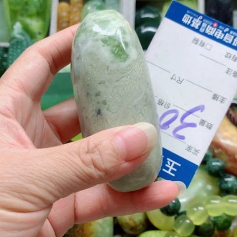 未镶嵌蛇纹石玉手把件