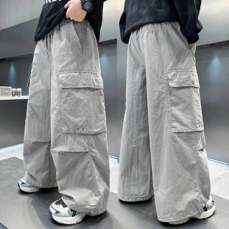 男童工装裤春装2025新款帅气儿童宽松休闲裤春秋大童痞帅男孩裤子