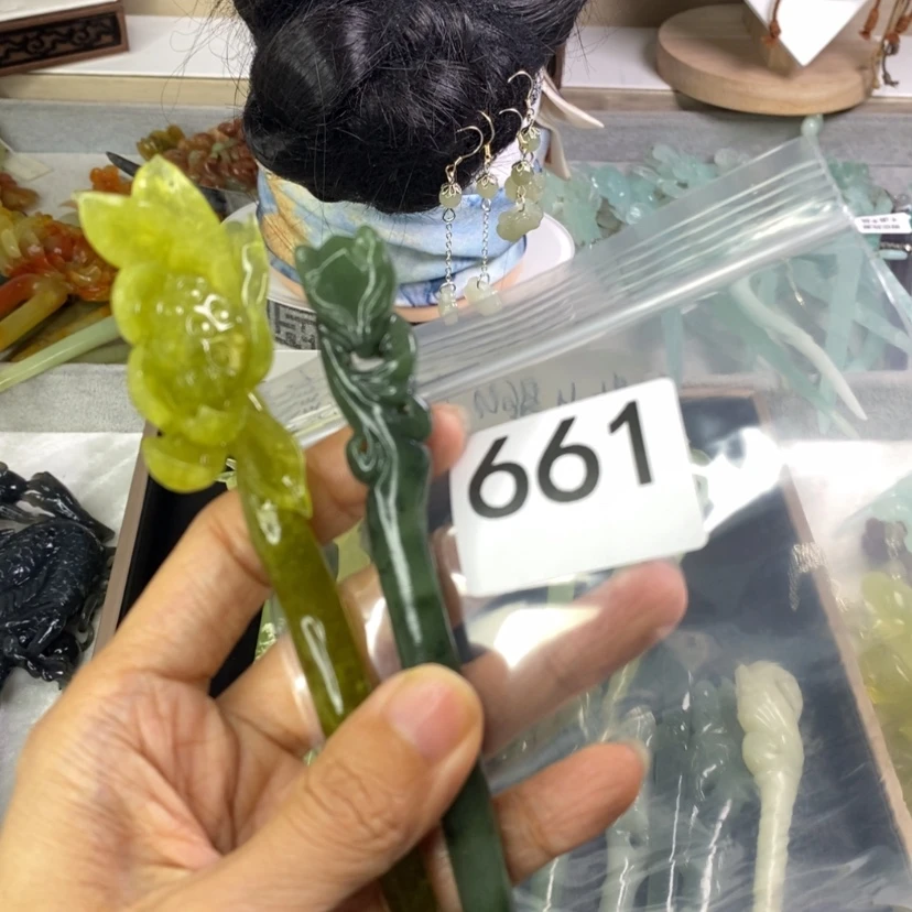 【闪购商品】岫玉发饰合金M****发簪