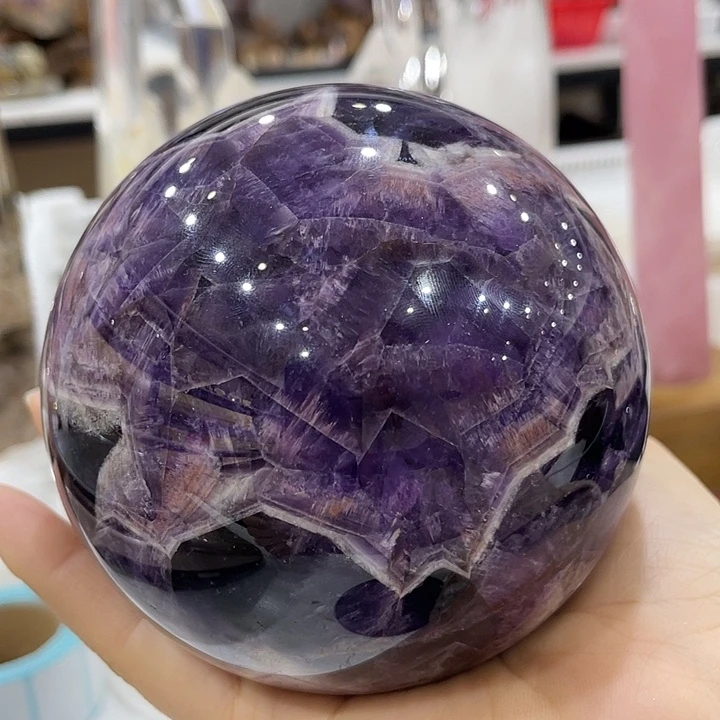 水晶未镶嵌珠宝半成品梦幻紫水晶9.8厘米