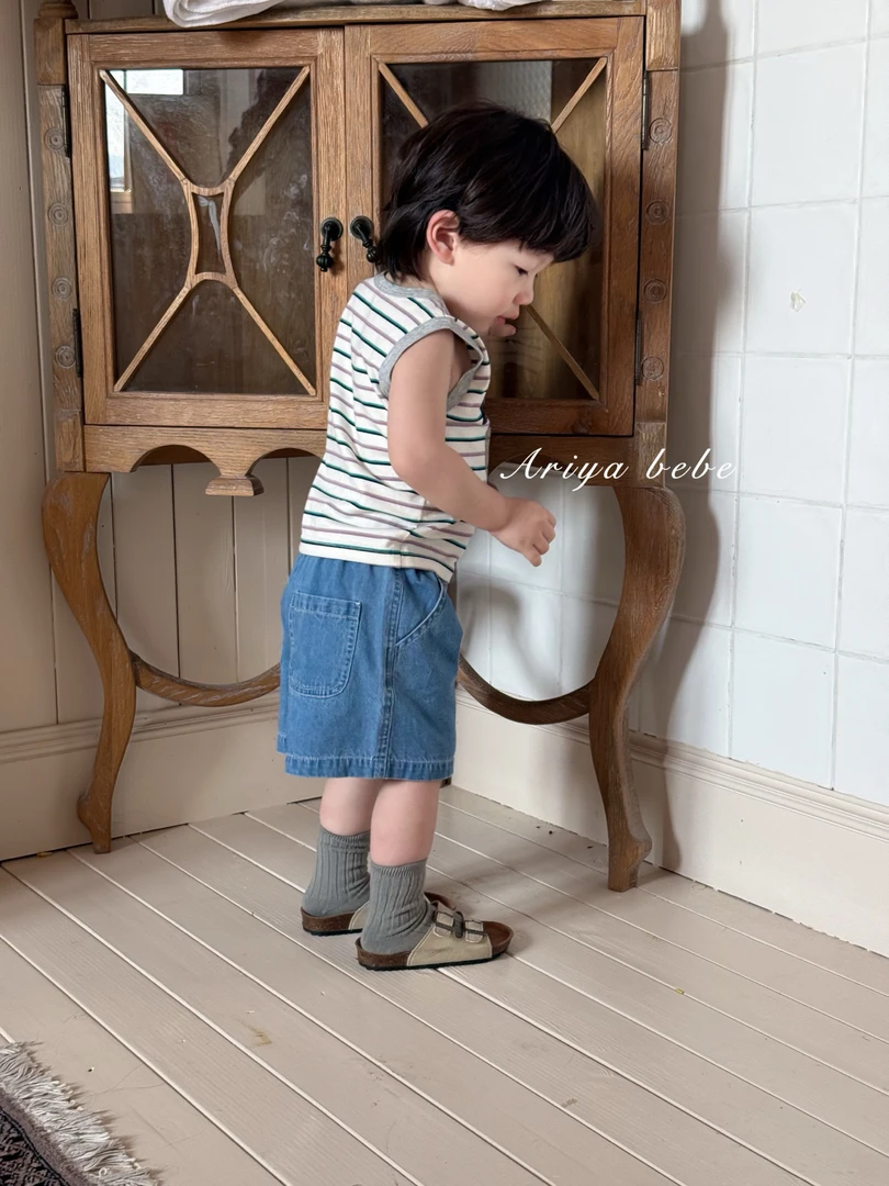 阿瑞雅条纹小狗背心2025夏男童